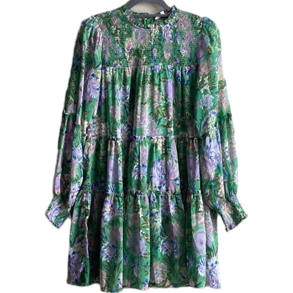 Olivaceous Dresses & Skirts - Olivaceous Green Long Sleeve Bohemian Casual Short Mini Dress size M